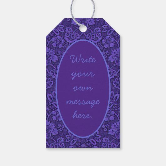Elegant Violet  Damask - aangepaste tekst Cadeaulabel (Voorkant)