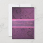 Élégant Violet Damask Éperons RSVP Cartes de répon (Devant)