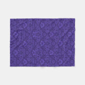 Elegant Violet  Damask Patroon Fleece Deken (Voorkant (Horizontaal))