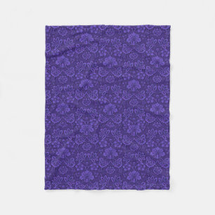 Elegant Violet Damask Patroon Fleece Deken