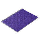 Elegant Violet Damask Patroon Notitieboek (Linkerzijde)