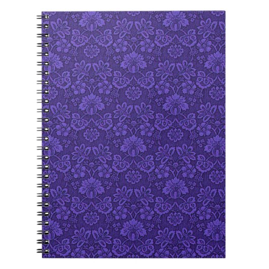 Elegant Violet  Damask Patroon Notitieboek (Voorkant)