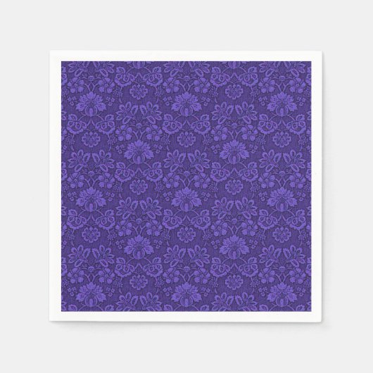 Elegant Violet  Damask Patroon Servet (Voorkant)