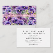Élégant violet de fleurs Cartes de visite (Devant / Derrière)