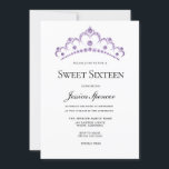Élégant violet diamant Tiara Sweet 16 Invitation<br><div class="desc">Elégant violet diamant Tiara Sweet 16 Invitation Voir collection correspondante dans la niche et le magasin Nest sur Zazzle</div>