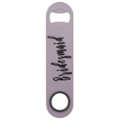 Elegant violet en zwart bruidsmeisje speed flessenopener (Voorkant)