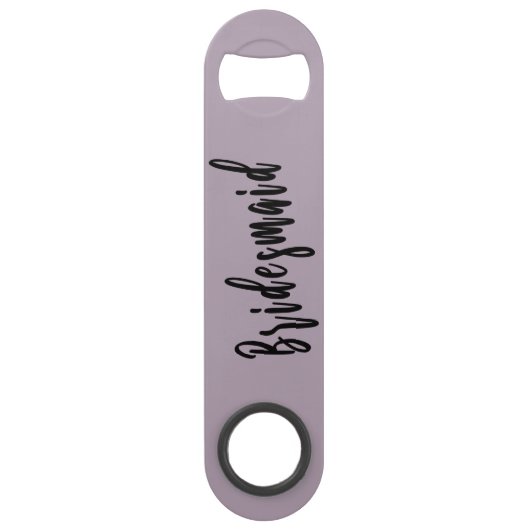 Elegant violet en zwart bruidsmeisje speed flessenopener (Voorkant)