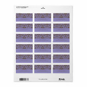 Élégant violet et Brown Étiquette de adresse Damas (Feuille entière)