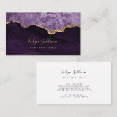 élégant violet et or agate carte de visite (Devant / Derrière)