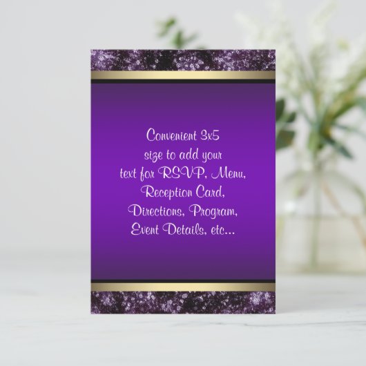 Élégant violet et or RSVP (Debout devant)