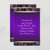 Élégant violet et or RSVP (Devant / Derrière)