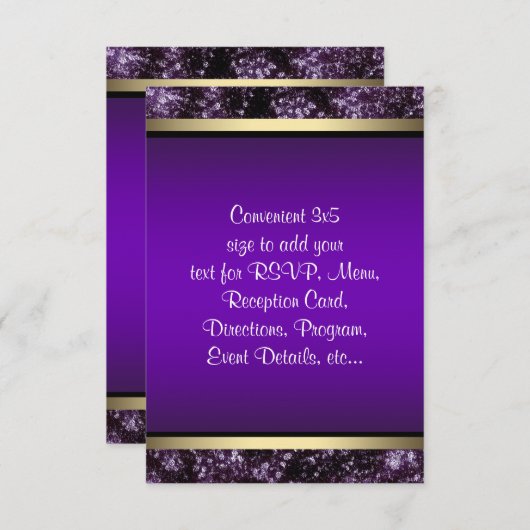 Élégant violet et or RSVP (Devant / Derrière)