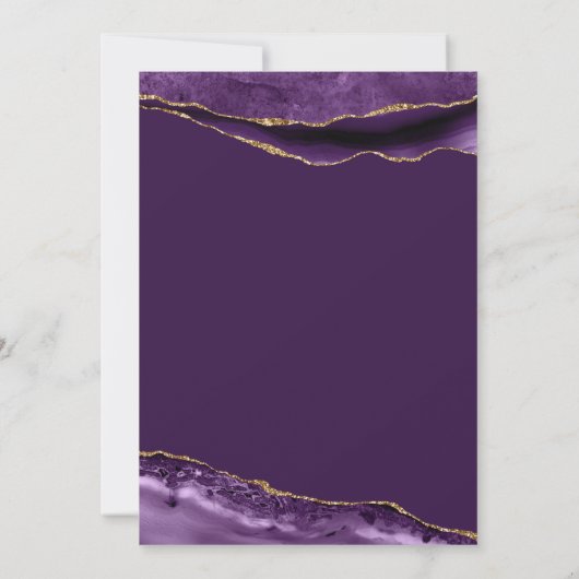 Elégant violet et or treize invitation (Dos)