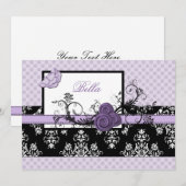 élégant violet fleuri Business Merci Cartes (Devant / Derrière)