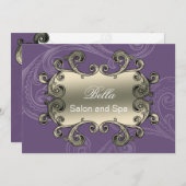 élégant violet fleuri Business Thank You Cartes (Devant / Derrière)