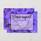Élégant violet fleuri Hydrangeas Lavender RSVP (Devant / Derrière)