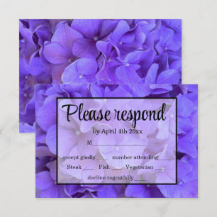 Élégant violet fleuri Hydrangeas Lavender RSVP