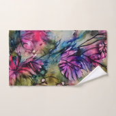 Élégant violet floral (Serviette à main)