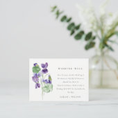 Elegant Violet Floral Bunch Wedding Goed Informatiekaartje (Staand voorkant)
