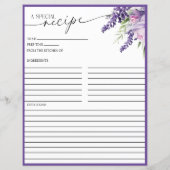 Élégant violet floral | Cartes recettes (Dos)