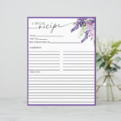 Élégant violet floral | Cartes recettes (Debout devant)