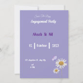 Élégant Violet Floral Engagement Party Invitation (Devant)