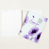 Élégant violet Floral Spiral Planner personnalisab (Devant avec enveloppe)