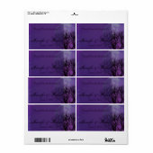 Élégant violet gothique Posh Étiquette de bouteill (Feuille entière)
