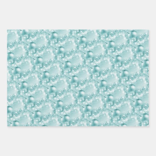 Elegant Violet, Green and Turquoise-kerstbal Inpakpapier Vel (Voorkant 3)