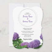 Elégant Violet Hydrangea Invitations de mariage (Devant)