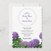 Elégant Violet Hydrangea Invitations de mariage (Devant)