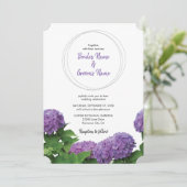 Elégant Violet Hydrangea Invitations de mariage (Debout devant)