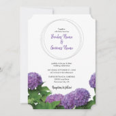 Elégant Violet Hydrangea Invitations de mariage (Devant)