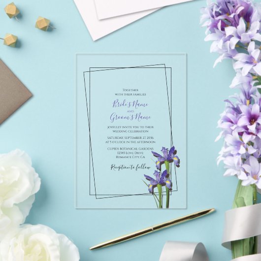 Élégant violet Iris Invitations de mariage Iris (Insitu (Mariage))