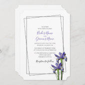 Élégant violet Iris Invitations de mariage Iris (Devant / Derrière)