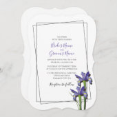 Élégant violet Iris Invitations de mariage Iris (Devant / Derrière)
