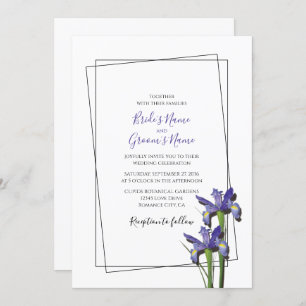 Élégant violet Iris Invitations de mariage Iris