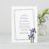 Élégant violet Iris Invitations de mariage Iris (Debout devant)