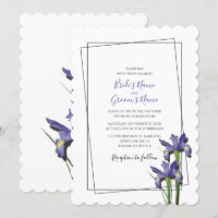 Élégant violet Iris Invitations de mariage Iris
