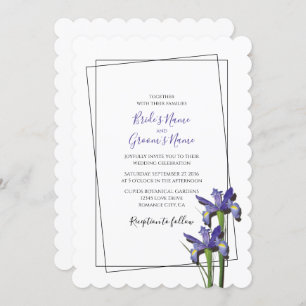 Élégant violet Iris Invitations de mariage Iris