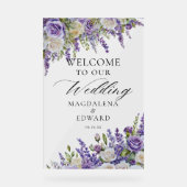 Élégant violet Lavande Rose Mariage Bienvenue (Recto)
