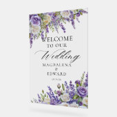 Élégant violet Lavande Rose Mariage Bienvenue (Angle)