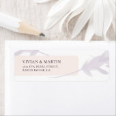 Elegant Violet Lavendel & Peach Retouradres Etiket (Insitu)