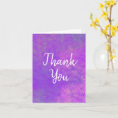 Elegant Violet Marbling Bedankt Kaart (Gele Bloem)