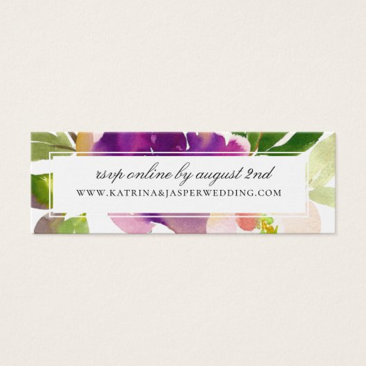 Elégant violet Mariage Floral site Web RSVP (Devant)