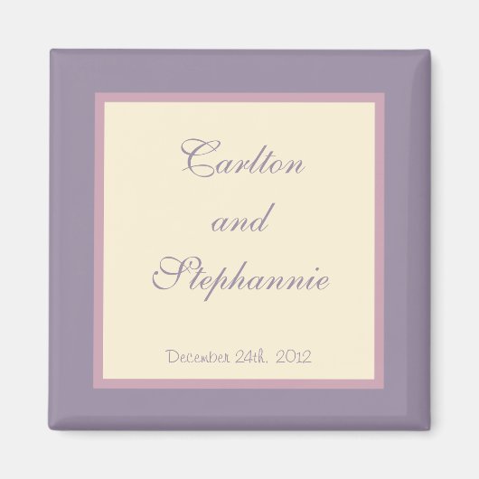 Élégant violet Mariage Magnet Favoriser (Devant)