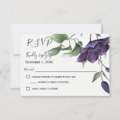Elégant Violet Marine Blue Cream Wedding RSVP (Devant)