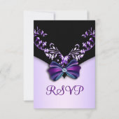 Élégant violet noir diamant Bow RSVP (Devant)