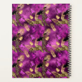 Élégant violet & or léopard & femme monogramme (Dos)