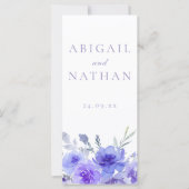 Elegant Violet Paarse huwelijksceremonie programma (Voorkant)